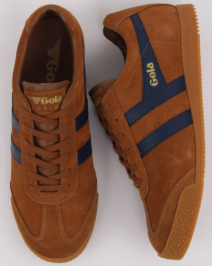 Gola Harrier Suede Trainer Caramel/navy