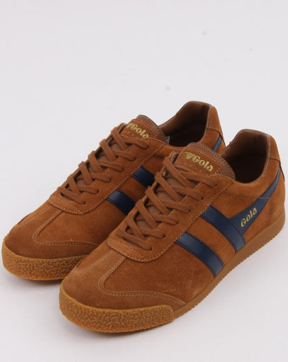 Gola Harrier Suede Trainer Caramel/navy