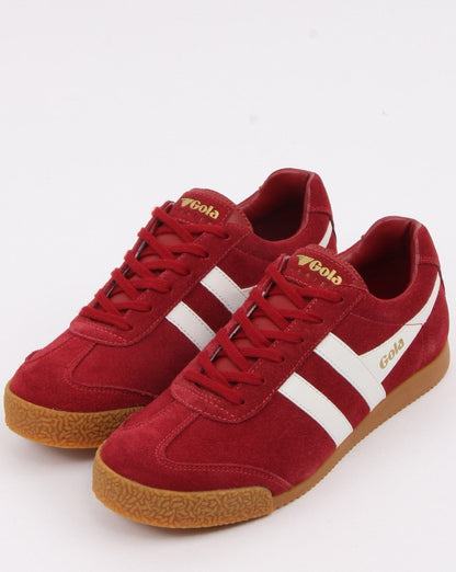 Gola Harrier Suede Trainer Deep Red/White