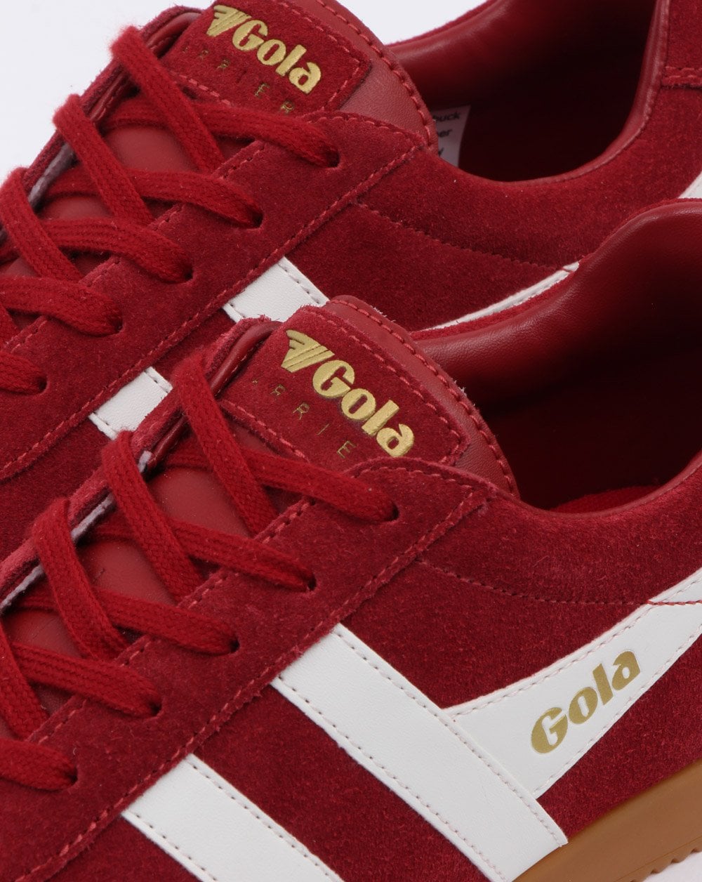 Gola Harrier Suede Trainer Deep Red/White