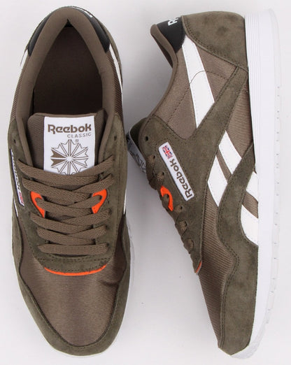 Reebok Classic Nylon Trainers  Olive Green