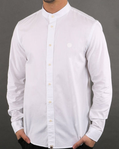 Pretty Green Slim Fit Collarless Shirt White