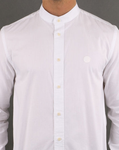 Pretty Green Slim Fit Collarless Shirt White