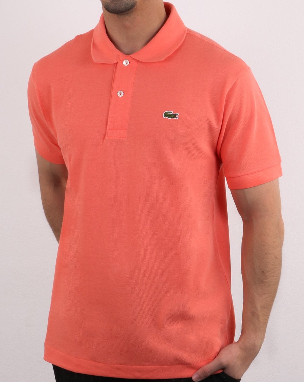 Lacoste Classic Two Button Polo Shirt Coral