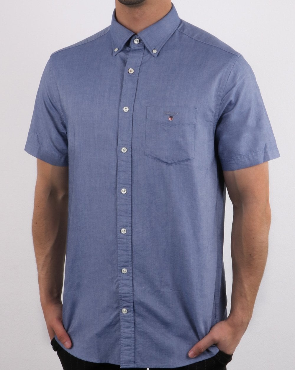 Gant The Oxford Shirt Reg Short Sleeve Shirt Persian Blue