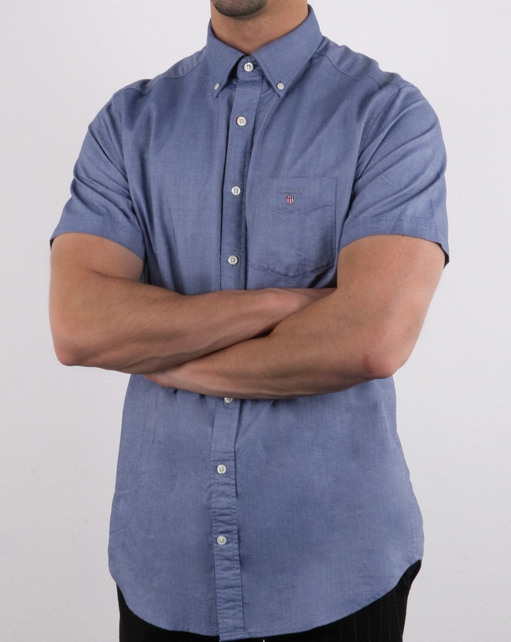 Gant The Oxford Shirt Reg Short Sleeve Shirt Persian Blue