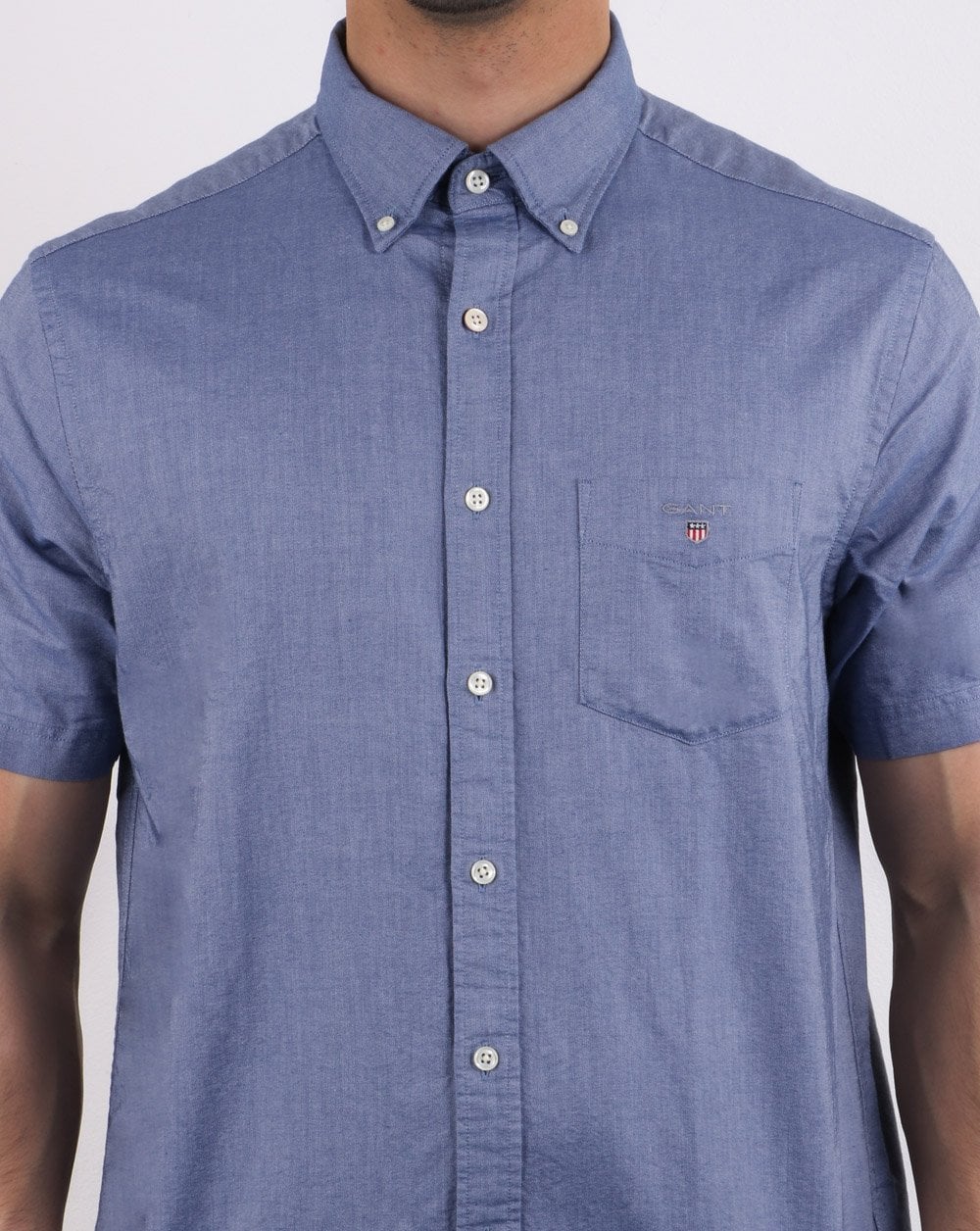 Gant The Oxford Shirt Reg Short Sleeve Shirt Persian Blue