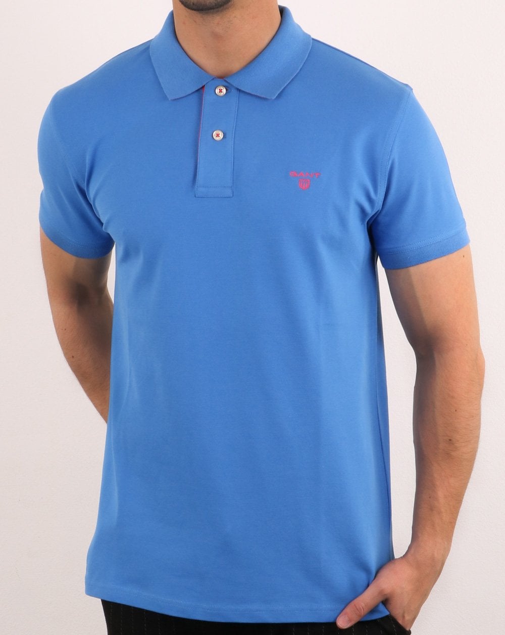 Gant Contrast Collar Polo Shirt Palace Blue