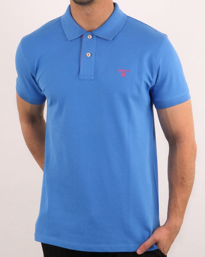 Gant Contrast Collar Polo Shirt Palace Blue