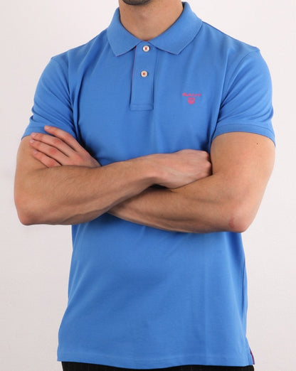 Gant Contrast Collar Polo Shirt Palace Blue