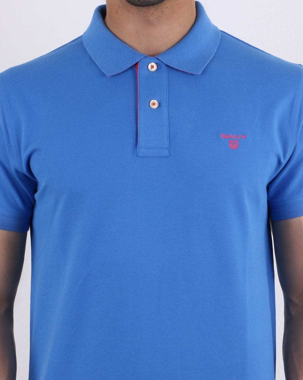 Gant Contrast Collar Polo Shirt Palace Blue