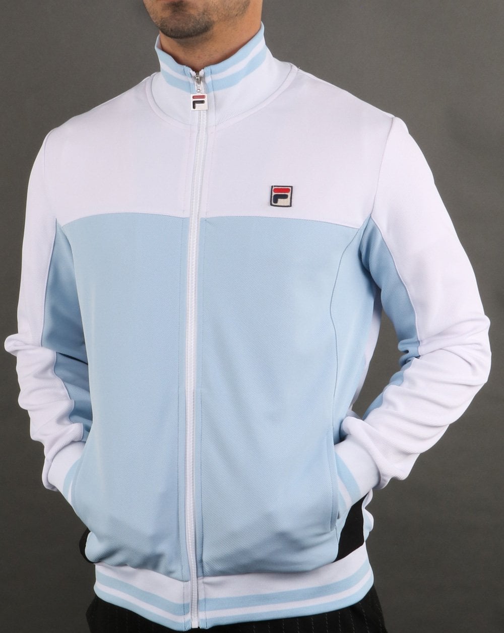 Fila Vintage Tiebreaker Track Top Sky Blue/white