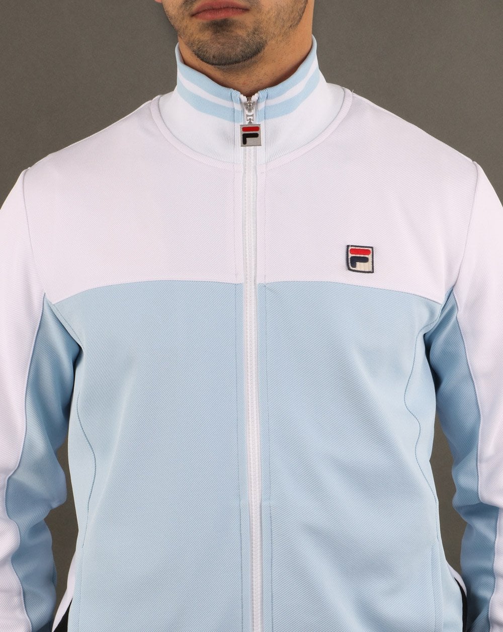 Fila Vintage Tiebreaker Track Top Sky Blue/white