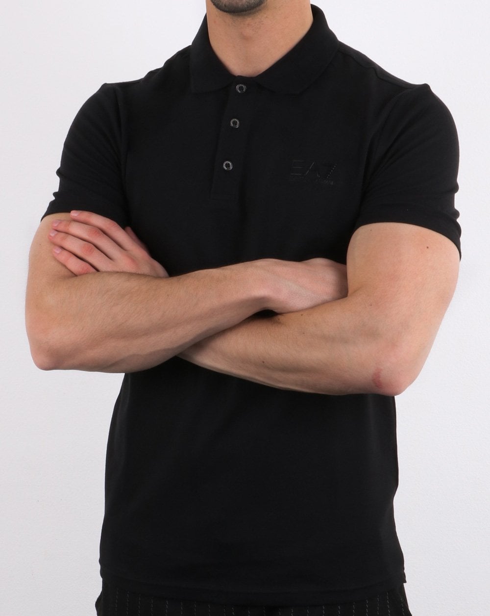 Emporio Armani EA7 Core Logo Pique Polo Shirt Black