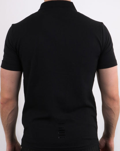Emporio Armani EA7 Core Logo Pique Polo Shirt Black