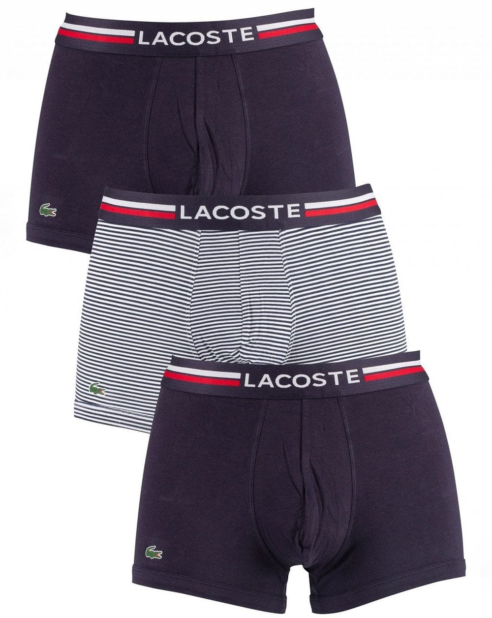 Lacoste Triple Pack Boxers Navy/Grey/stripe