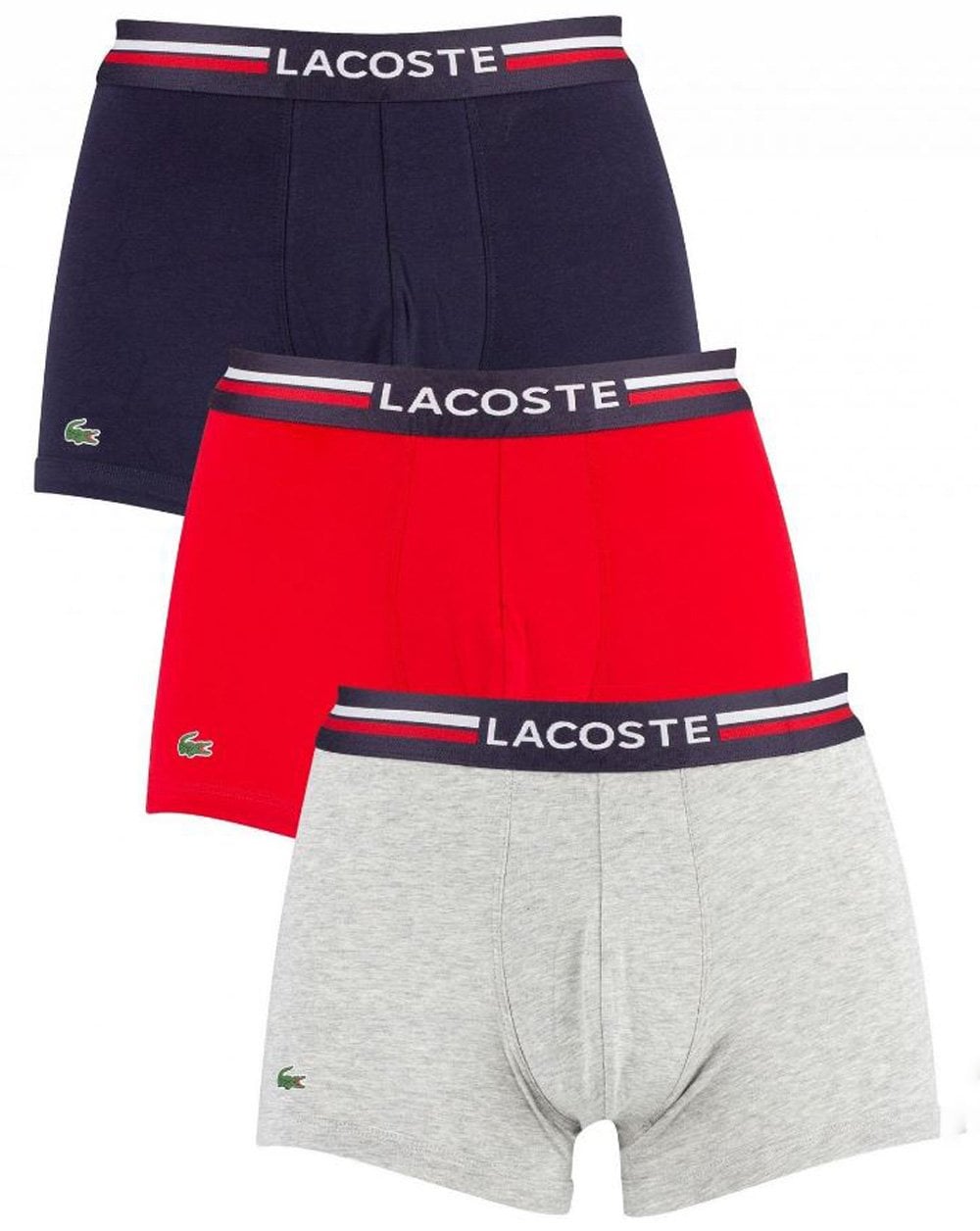 Lacoste Triple Pack Boxers Navy/Grey/Red