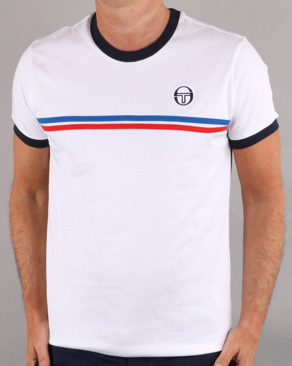 Sergio Tacchini Supermac T-shirt White/Royal/Red