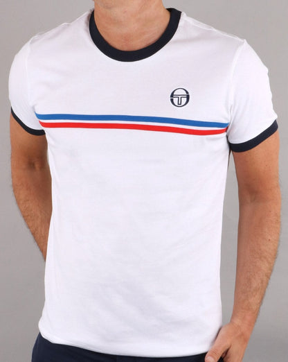 Sergio Tacchini Supermac T-shirt White/Royal/Red