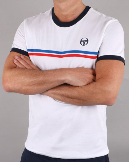 Sergio Tacchini Supermac T-shirt White/Royal/Red