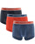 Emporio Armani 3 Pack Boxer Shorts Cobalt/Red/Marine