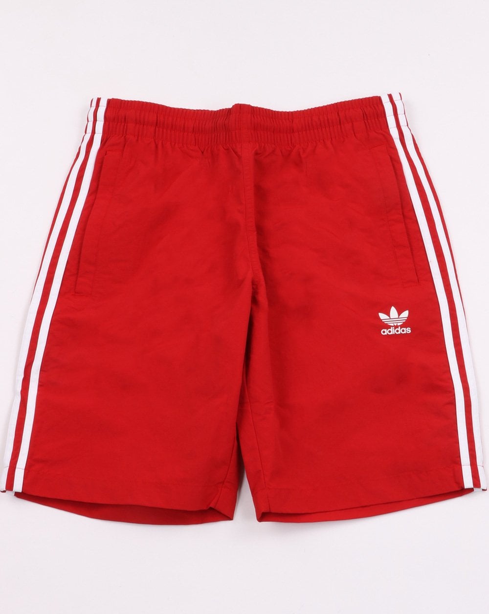 Adidas Originals 3 Stripes Swim Shorts Power Red