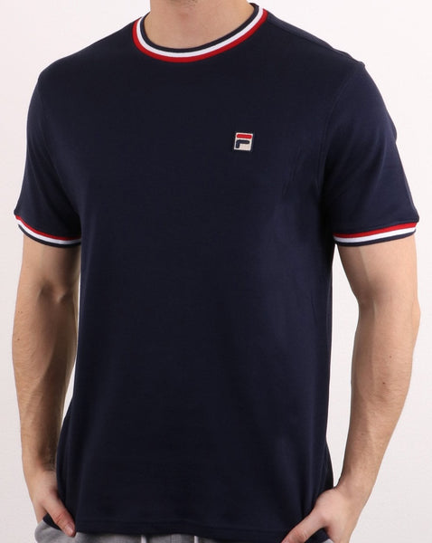 Fila Vintage Multi Ringer T Shirt Navy