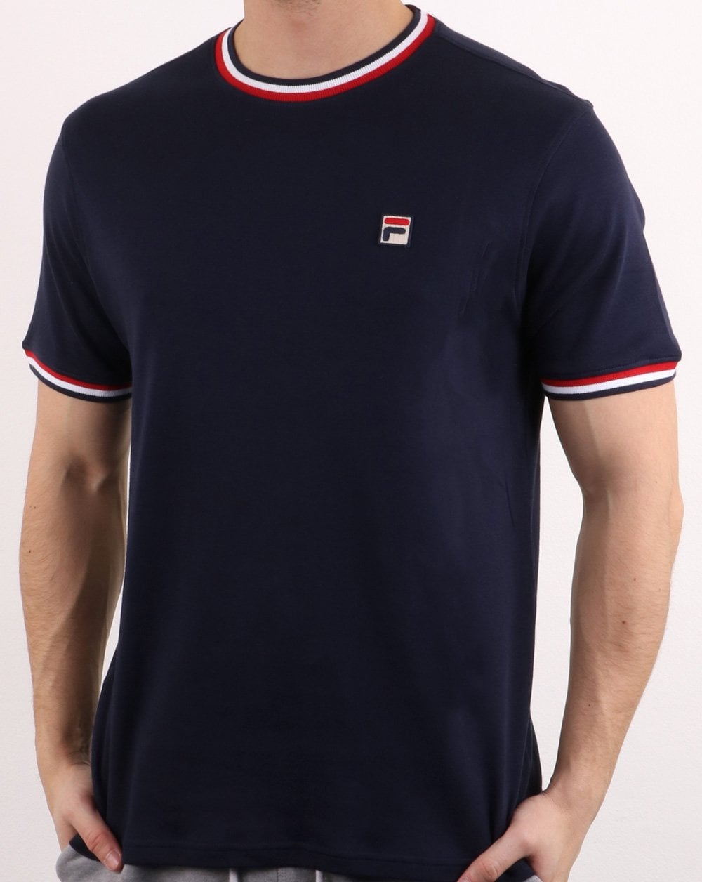 Fila Vintage Multi Ringer T Shirt Navy