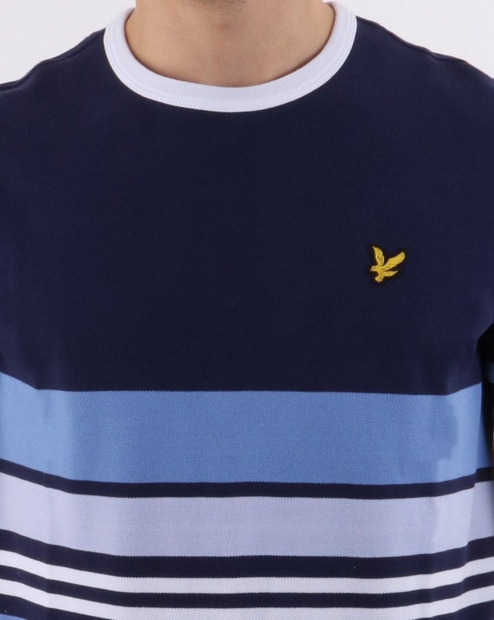 Lyle And Scott Pique Stripe Ringer T-shirt Navy