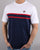 Fila Vintage Split striped T Shirt Navy/white/red