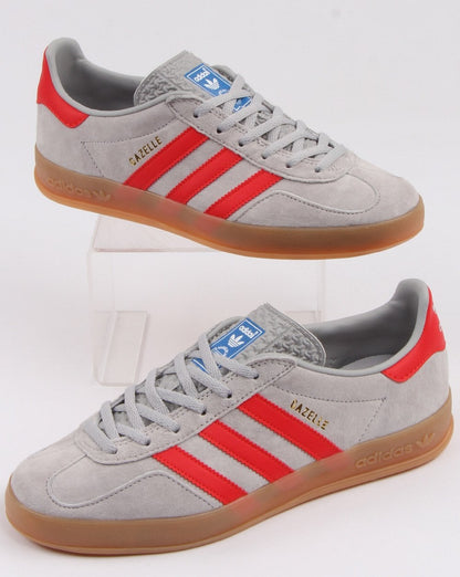 Adidas Gazelle Indoor Trainers Grey/red