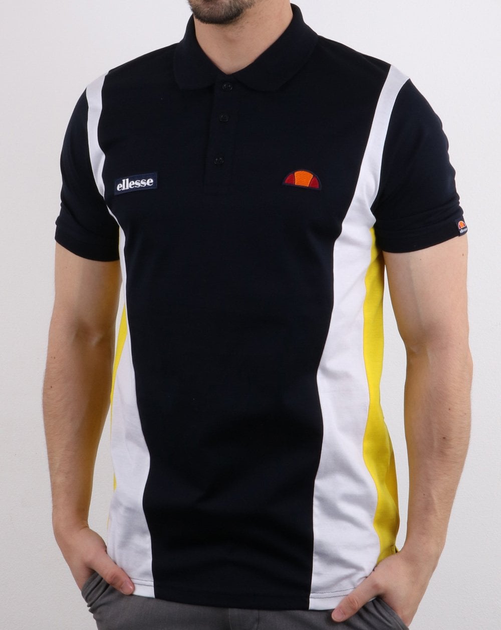 Ellesse Vilas Polo Shirt Navy/white/Yellow