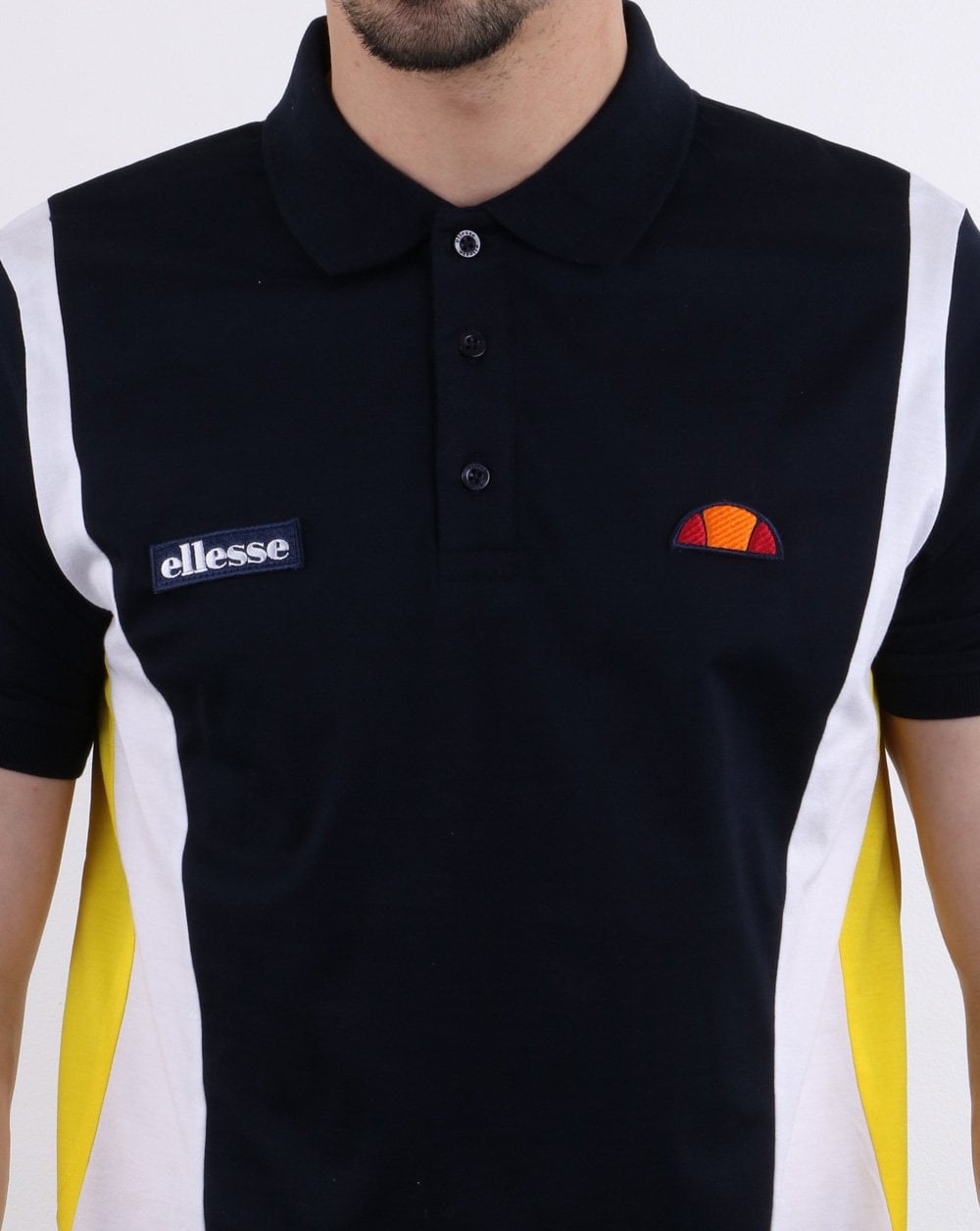 Ellesse Vilas Polo Shirt Navy/white/Yellow