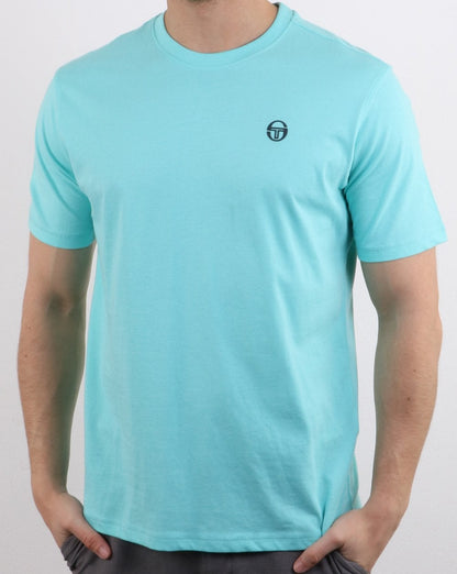 Sergio Tacchini Run T Shirt Aqua Sky/White