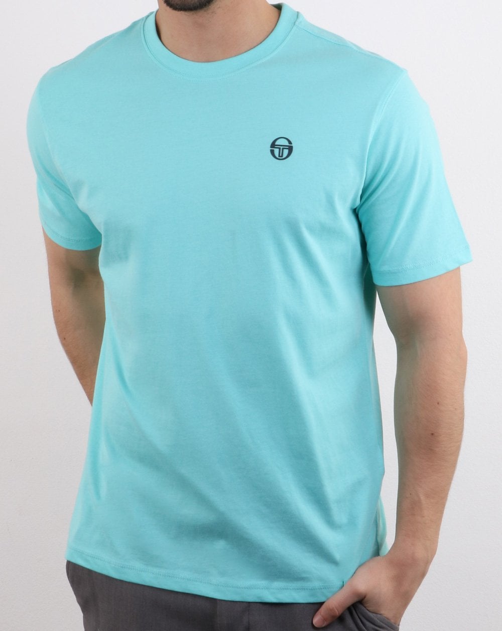 Sergio Tacchini Run T Shirt Aqua Sky/White