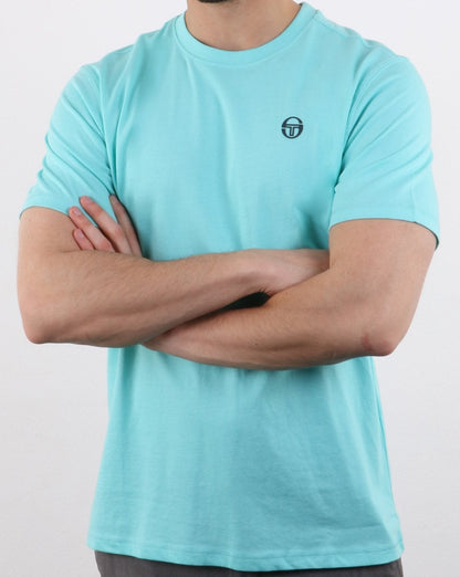Sergio Tacchini Run T Shirt Aqua Sky/White