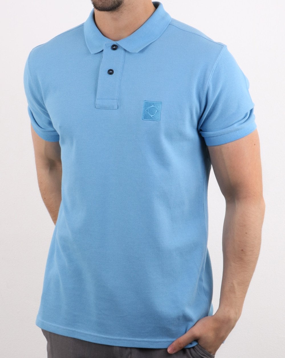 Ma.strum Pique Icon Polo Sky Blue