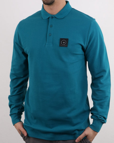 Marshall Artist Long Sleeve Polo Shirt Teal