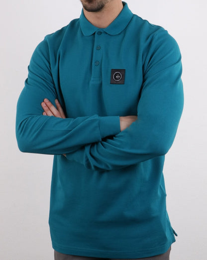 Marshall Artist Long Sleeve Polo Shirt Teal