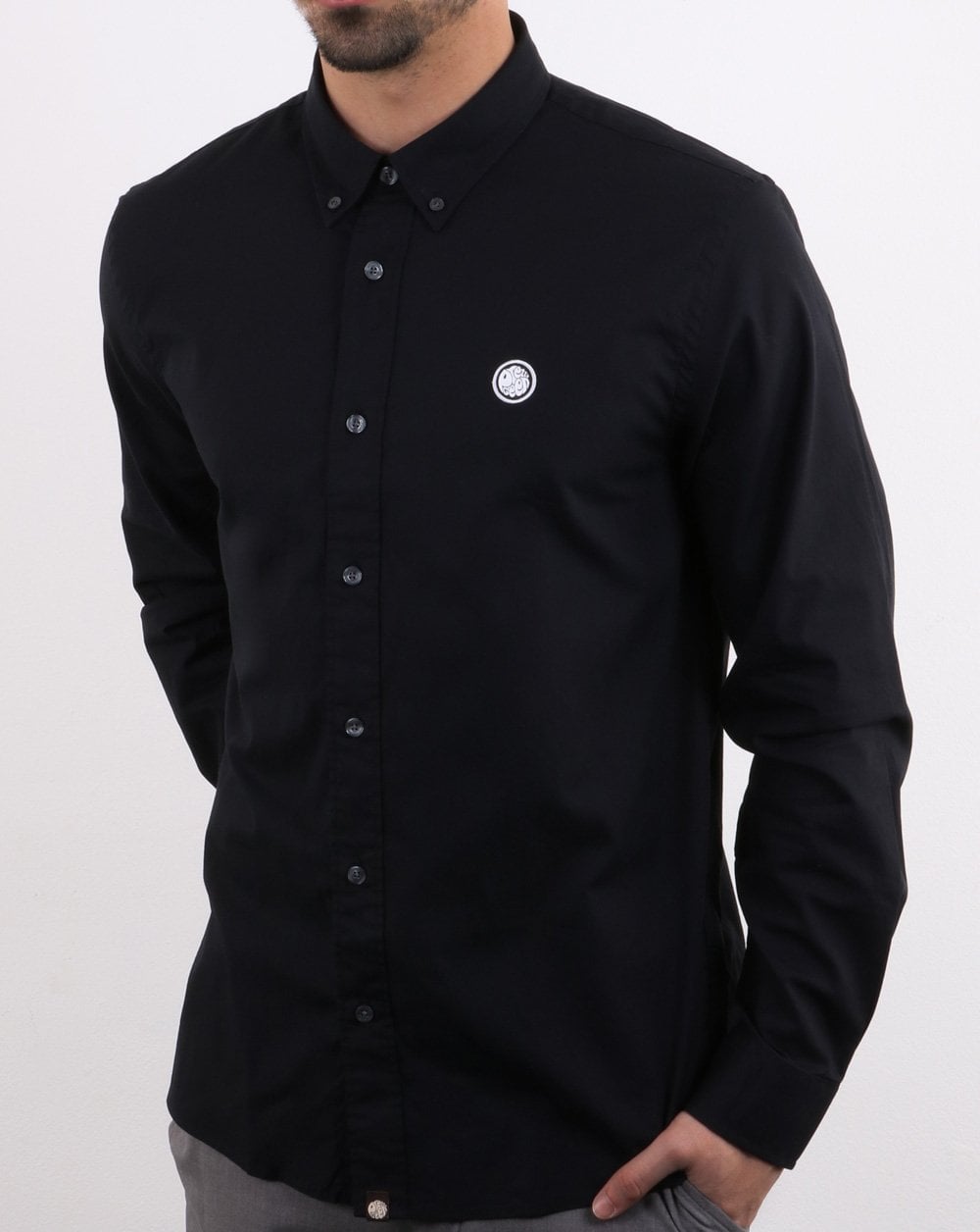 Pretty Green Classic Fit Oxford Shirt True Black