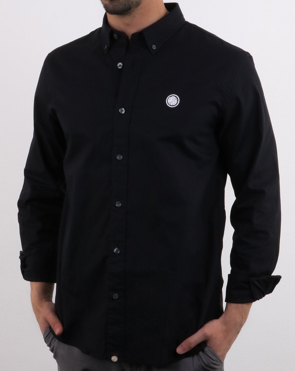 Pretty Green Classic Fit Oxford Shirt True Black