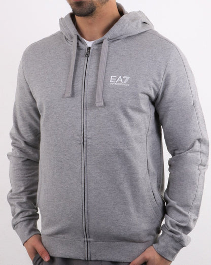 Emporio Armani EA7 Core Logo Zip Hooded Sweat Grey
