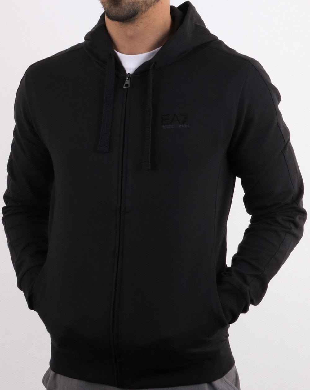 Emporio Armani EA7 Core Logo Full Zip Hooded Sweat Black