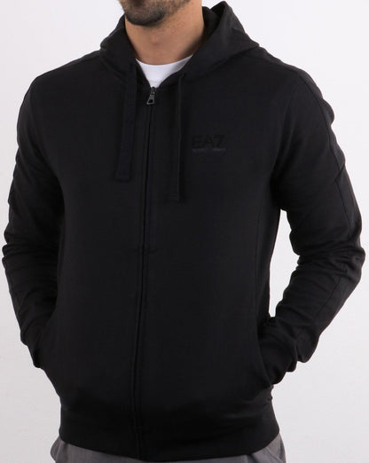 Emporio Armani EA7 Core Logo Full Zip Hooded Sweat Black