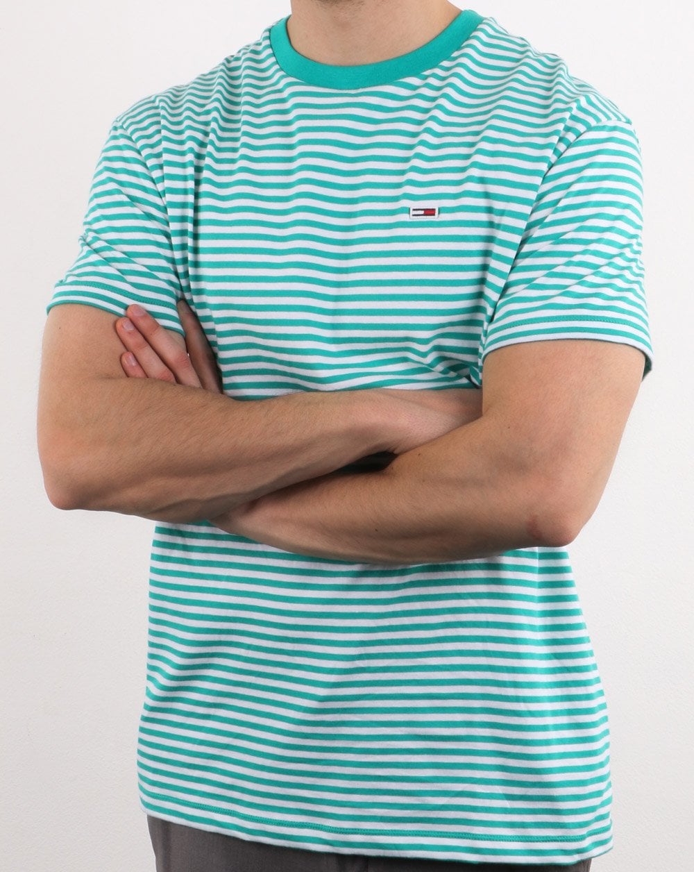 Tommy Hilfiger Classic Stripe T Shirt Green/White