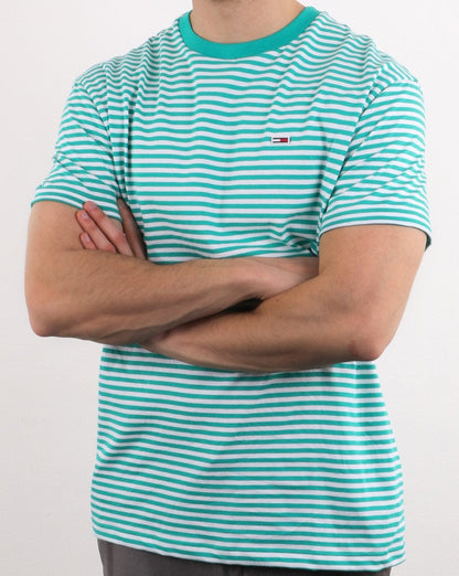 Tommy Hilfiger Classic Stripe T Shirt Green/White