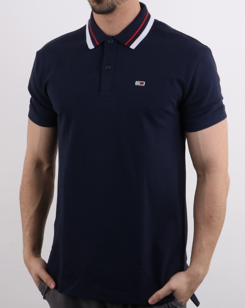 Tommy Hilfiger Tipped Polo Navy