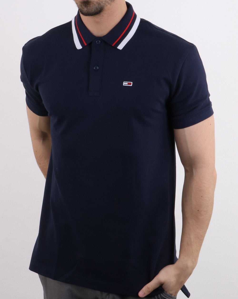 Tommy Hilfiger Tipped Polo Navy