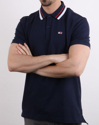 Tommy Hilfiger Tipped Polo Navy