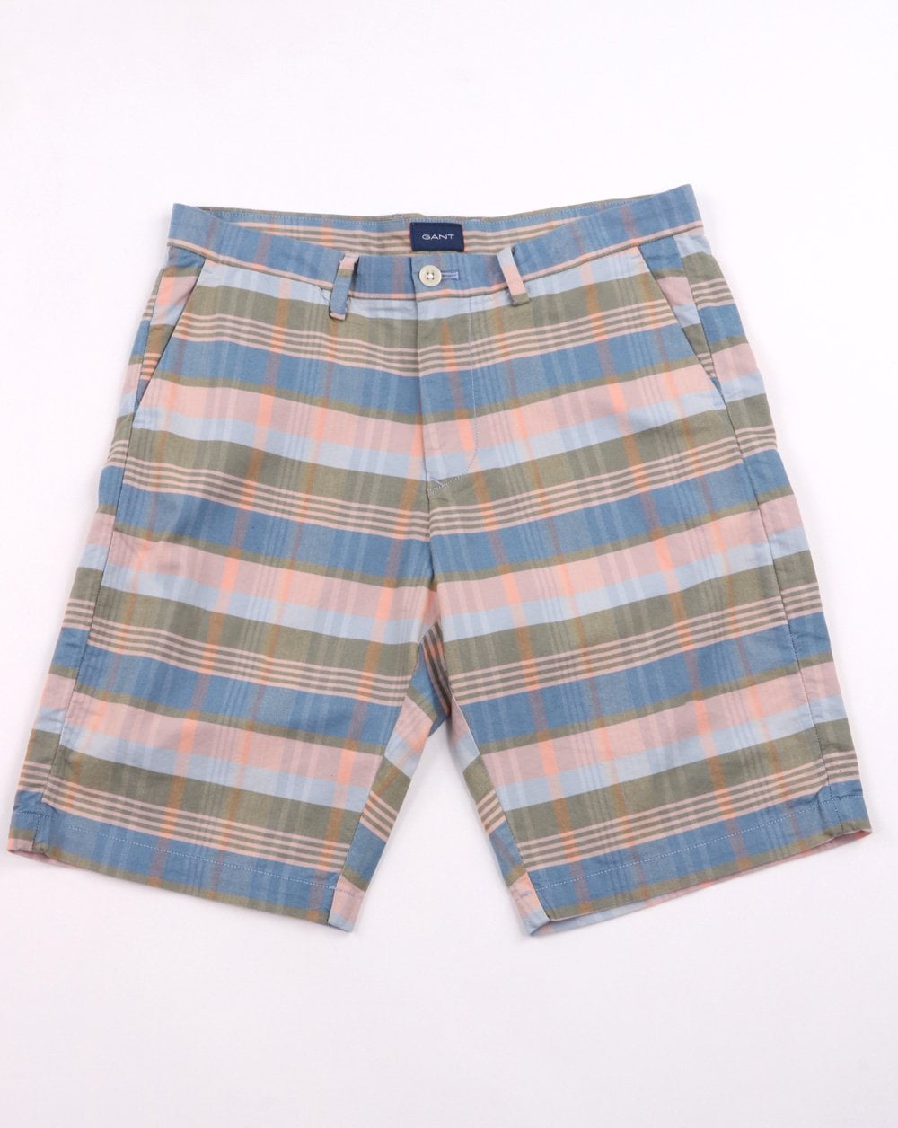 Gant Stripe-check Bermuda Short Mid Blue